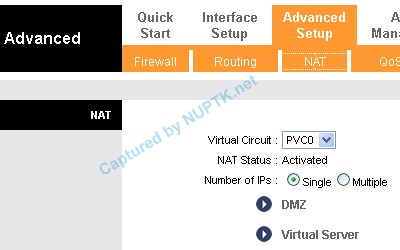 NAT advanced setup