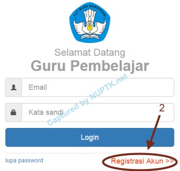 Registrasi akun guru pembelajar