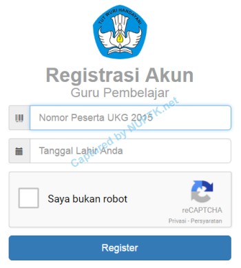 Isi form registrasi akun guru pembelajar