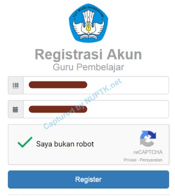 Verifikasi akun guru pembelajar menggunakan captcha sukses