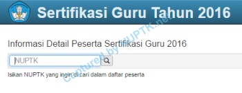 Isi NUPTK peserta sertifikasi guru 2016