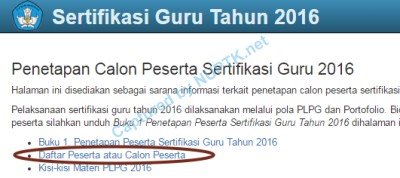 Link daftar peserta sertifikasi guru 2016