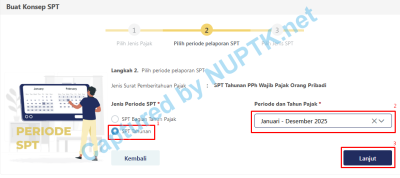 Pilih Periode SPT Tahunan